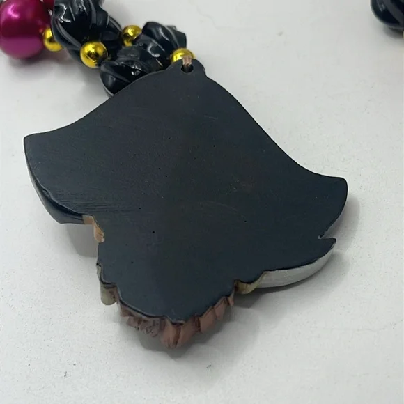 Pirate Pendant Necklace with Pink and Black Beads - Picture 4 of 4